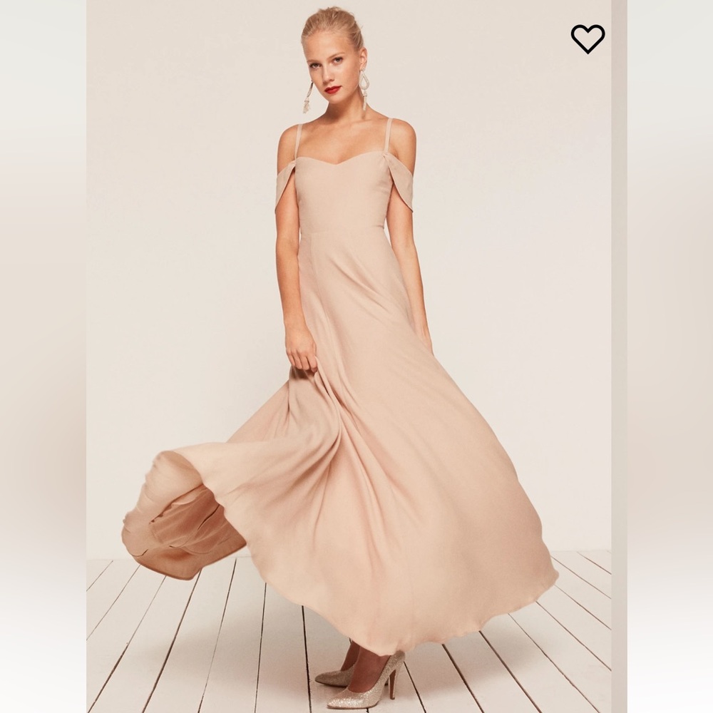 Reformation poppy dress in champagne